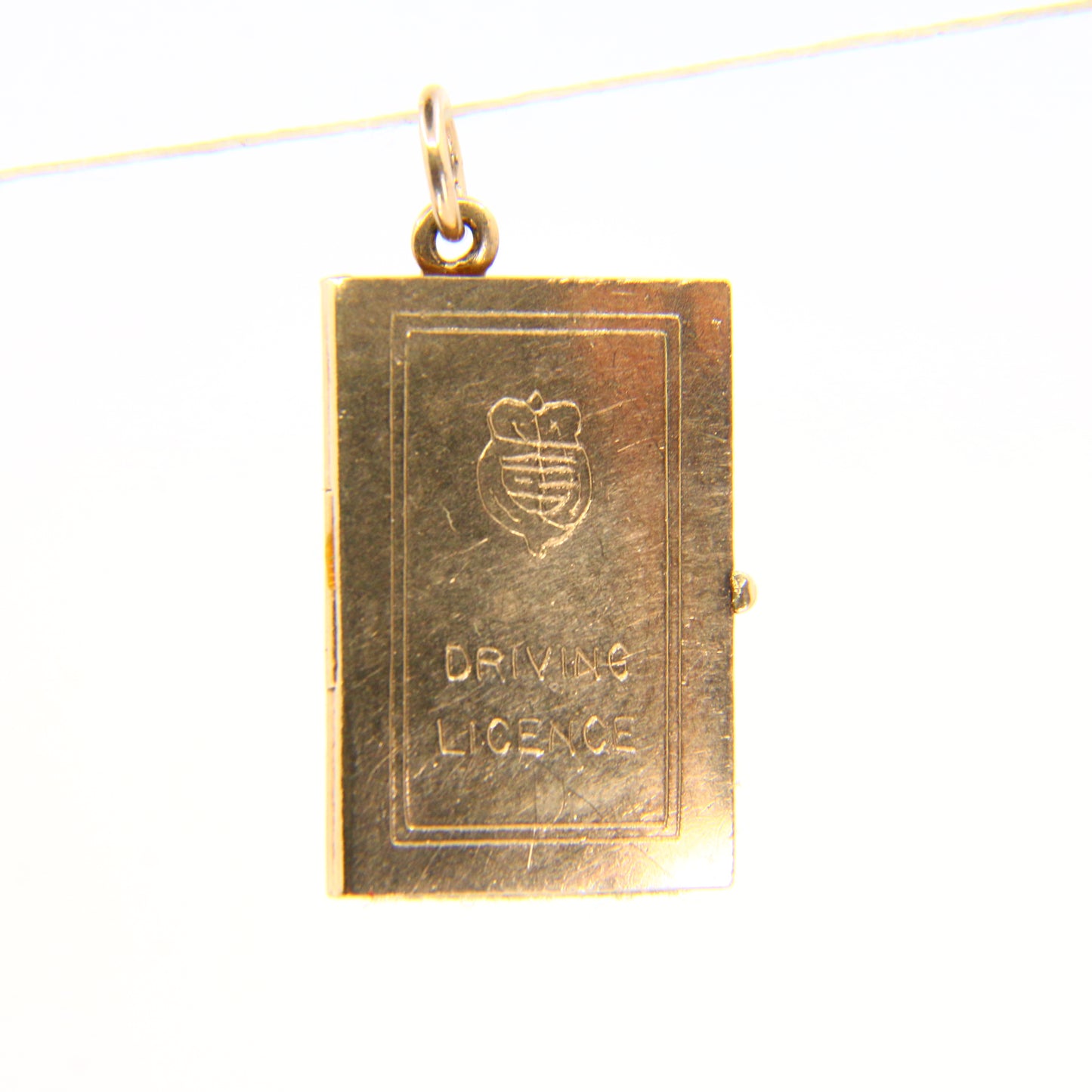 Vintage 9ct Driving License Charm Papers 9 Carat Hallmarked Yellow Gold Pendant