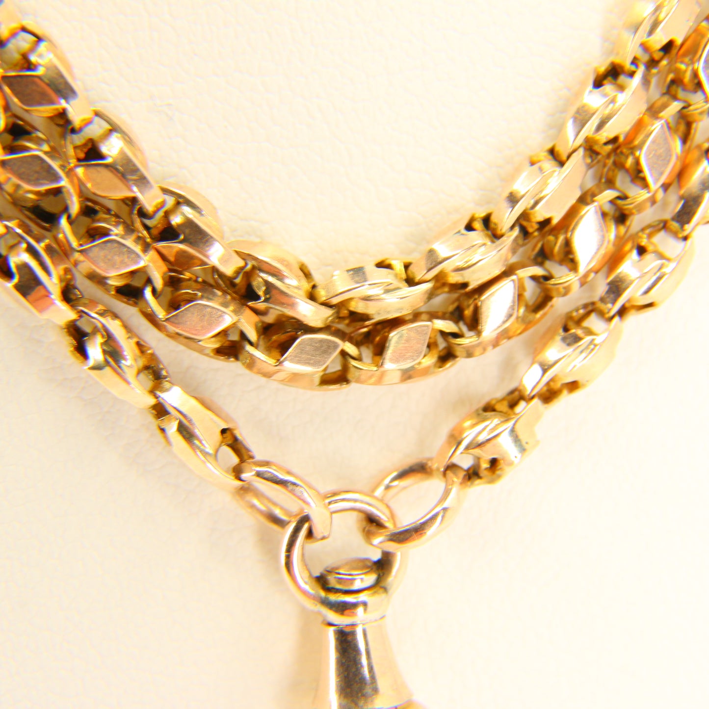 Antique Long Muff Guard Chain Gold Necklace 9ct Yellow Gold Long Chain Necklace