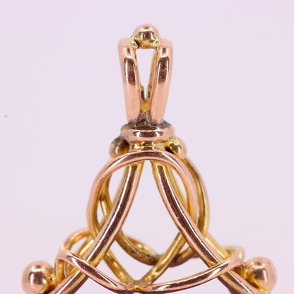 Antique 9ct Yellow Gold Faceted Amethyst Drop Fob Pendant Charm Gift