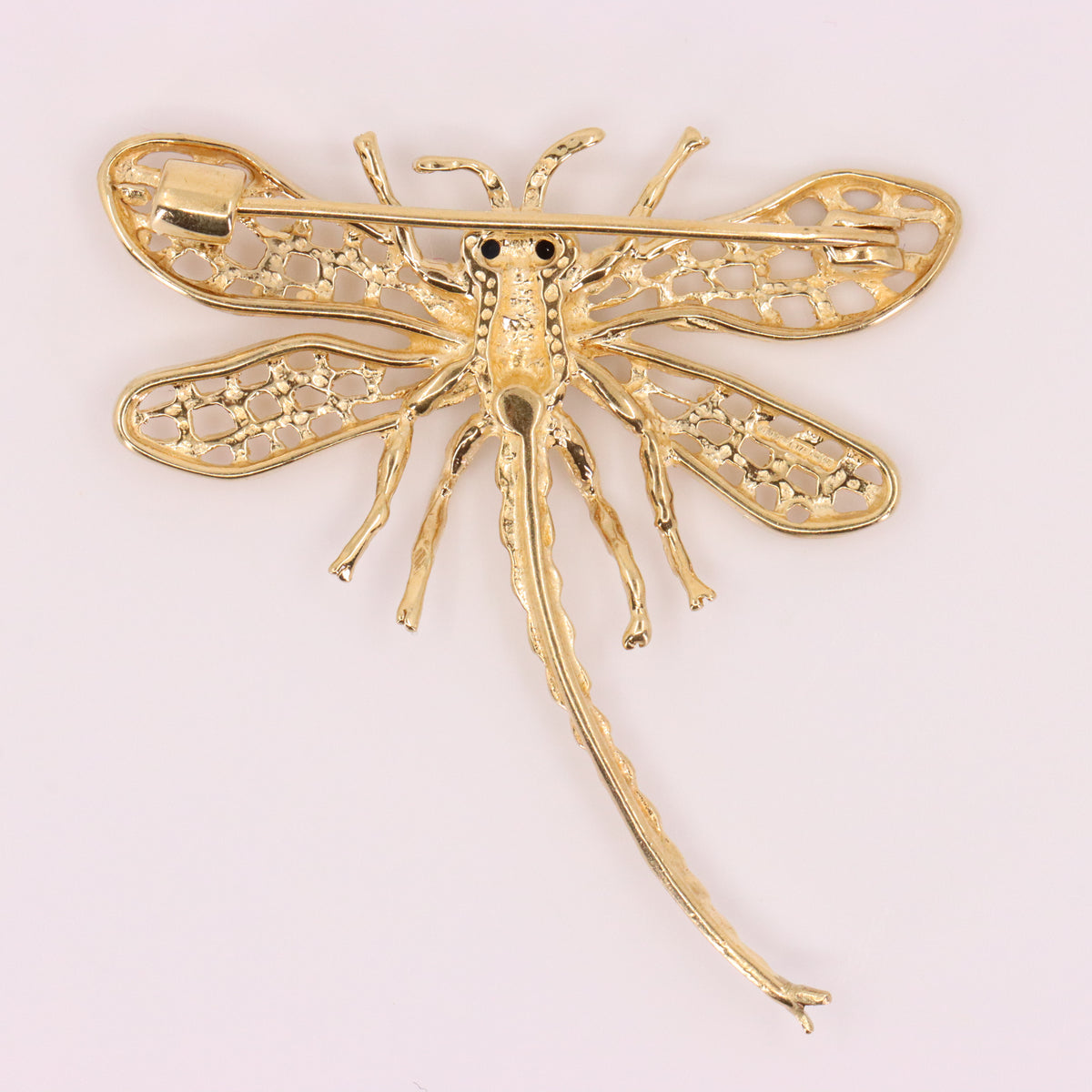 Vintage 9ct Hallmarked Yellow Gold Dragonfly Insect Brooch Nature Boxed Gift
