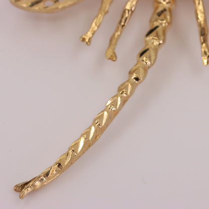 Vintage 9ct Hallmarked Yellow Gold Dragonfly Insect Brooch Nature Boxed Gift