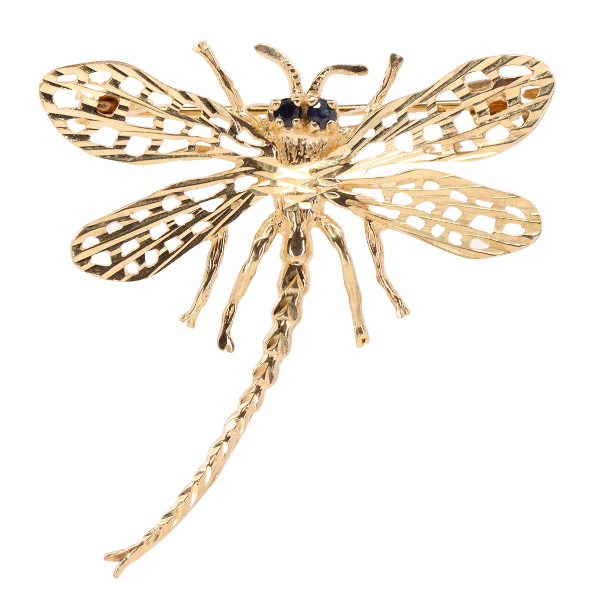 Vintage 9ct Hallmarked Yellow Gold Dragonfly Insect Brooch Nature Boxed Gift