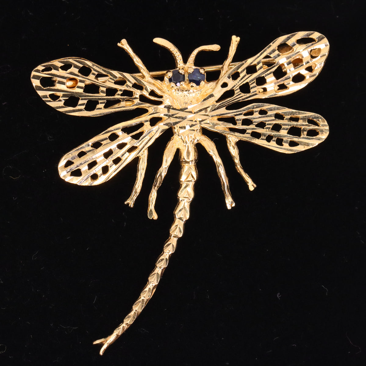 Vintage 9ct Hallmarked Yellow Gold Dragonfly Insect Brooch Nature Boxed Gift