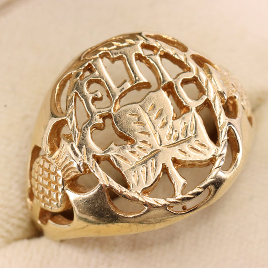 Vintage 9ct Hallmarked Gold Celtic Football Club Ring UK Size U1/2 Boxed Gift