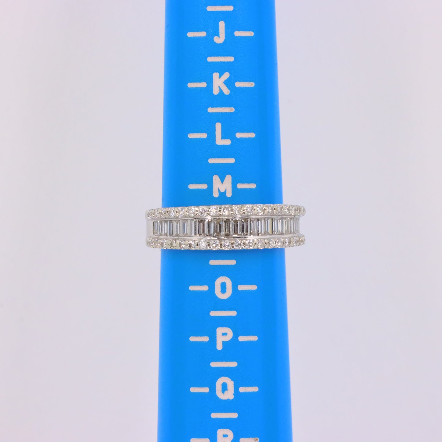Vintage 18ct Hallmarked White Gold Baguette Diamond Half Eternity Ring Boxed Gift