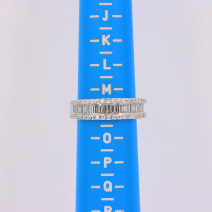 Vintage 18ct Hallmarked White Gold Baguette Diamond Half Eternity Ring Boxed Gift