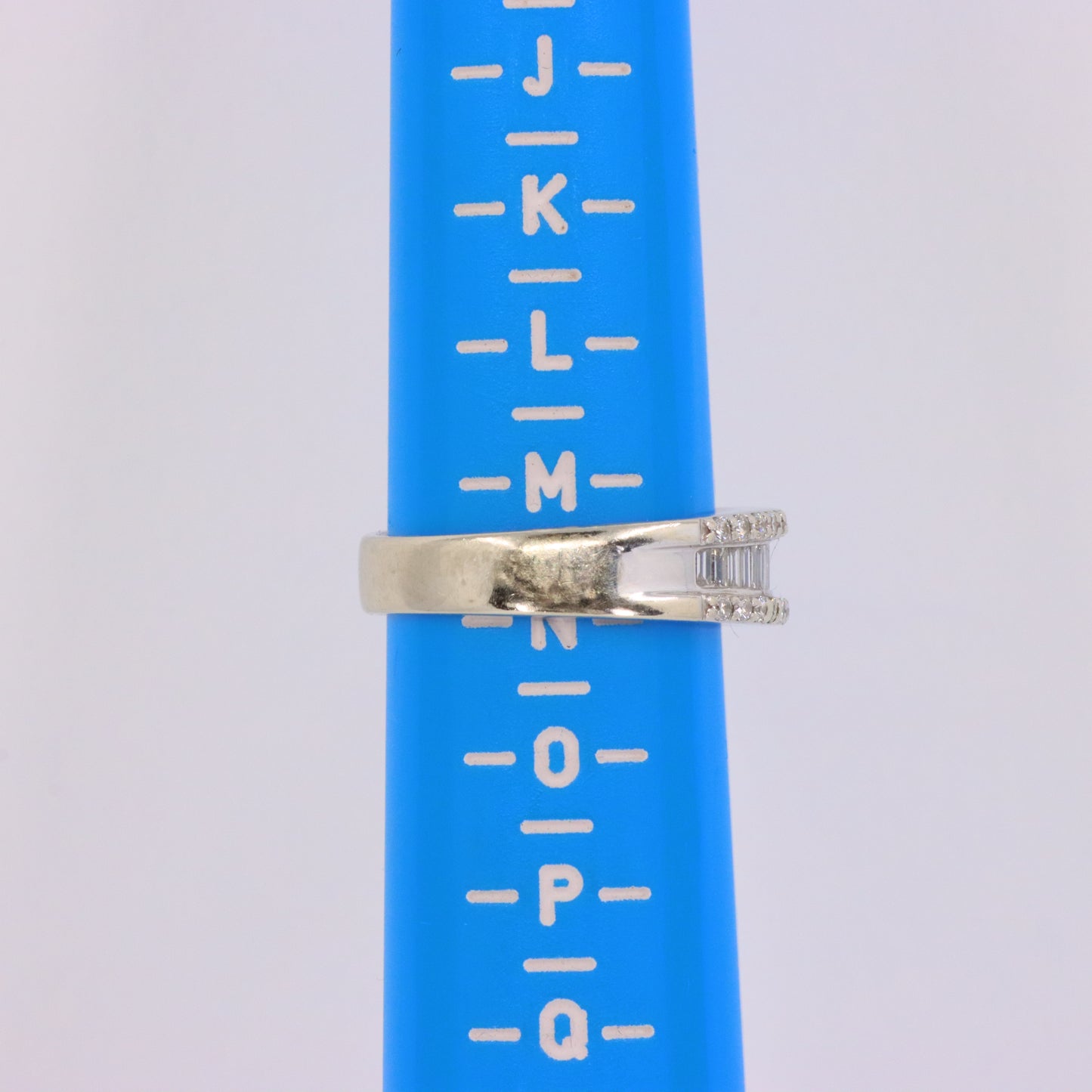 Vintage 18ct Hallmarked White Gold Baguette Diamond Half Eternity Ring Boxed Gift
