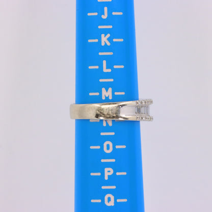 Vintage 18ct Hallmarked White Gold Baguette Diamond Half Eternity Ring Boxed Gift