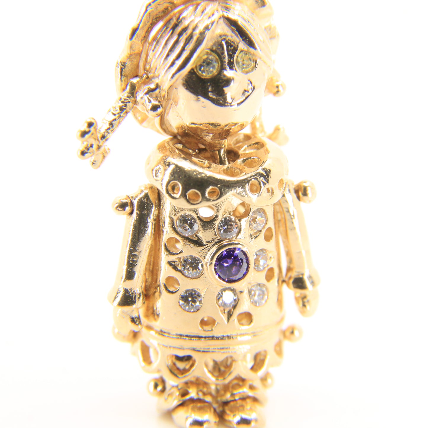Vintage 9ct Gold Hallmarked Ragdoll Pendant Charm Yellow Gold Articulated Doll