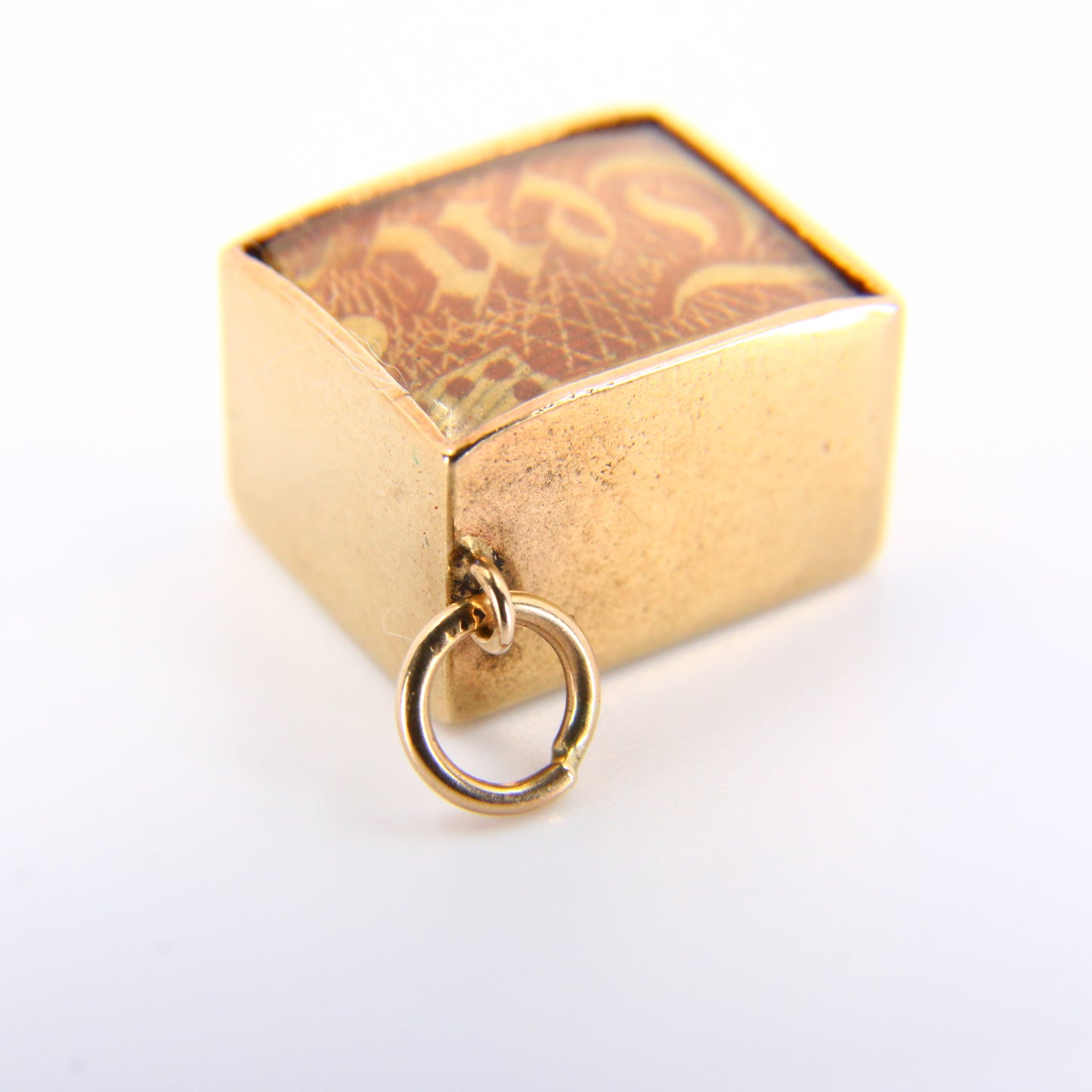 Vintage 9ct Ten Bob Emergency Break Glass Gold Charm Hallmarked Yellow Gold 10 Shilling Pendant