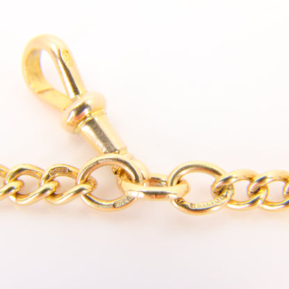 Vintage 9 Carat Muff Guard Watch Chain Necklace Yellow Gold Hallmarked