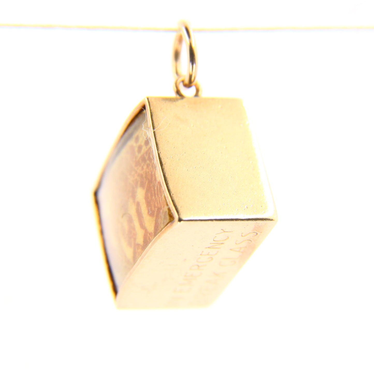 Vintage 9ct Ten Bob Emergency Break Glass Gold Charm Hallmarked Yellow Gold 10 Shilling Pendant