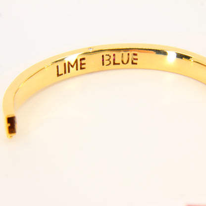 Vintage 18 Carat Diamond & Ruby Lime Blue Bangle Boxed