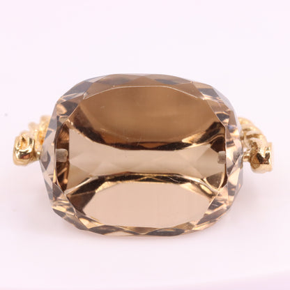 Vintage 9ct Hallmarked Yellow Gold Citrine Spinner Pendant Drop Fob Charm Gift