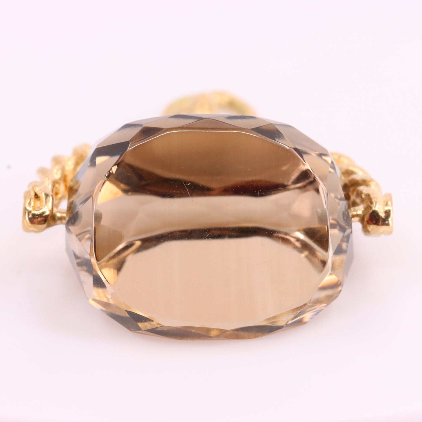 Vintage 9ct Hallmarked Yellow Gold Citrine Spinner Pendant Drop Fob Charm Gift