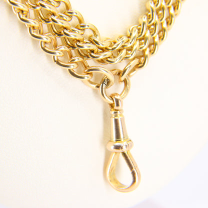 Vintage 9 Carat Muff Guard Watch Chain Necklace Yellow Gold Hallmarked