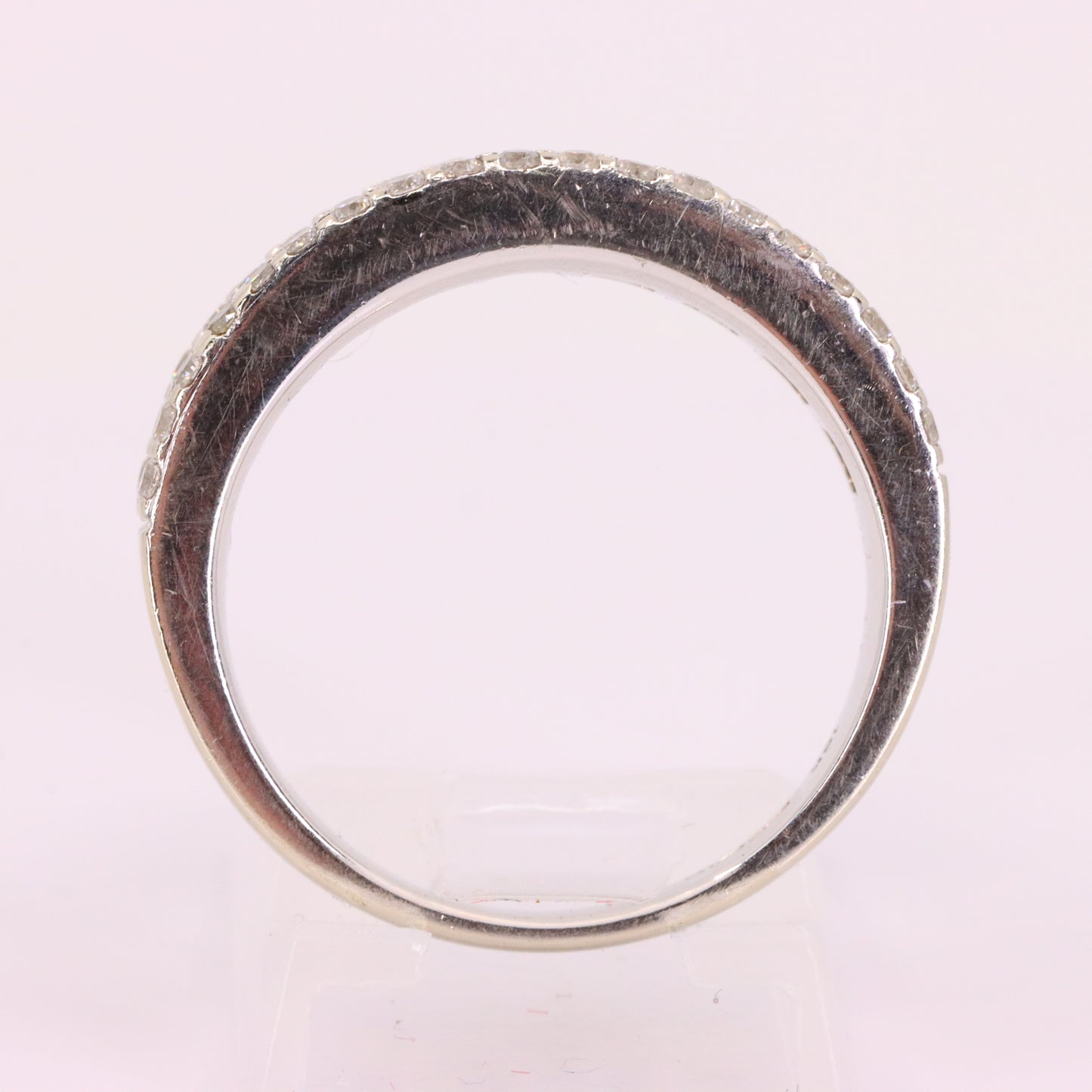 Vintage 18ct Hallmarked White Gold Baguette Diamond Half Eternity Ring Boxed Gift