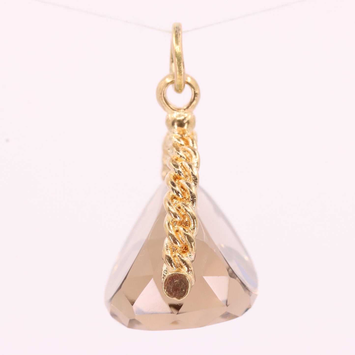 Vintage 9ct Hallmarked Yellow Gold Citrine Spinner Pendant Drop Fob Charm Gift
