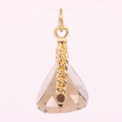 Vintage 9ct Hallmarked Yellow Gold Citrine Spinner Pendant Drop Fob Charm Gift