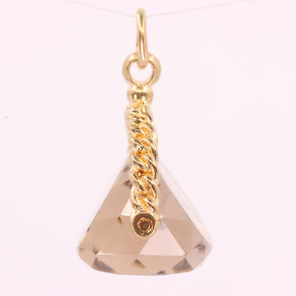 Vintage 9ct Hallmarked Yellow Gold Citrine Spinner Pendant Drop Fob Charm Gift