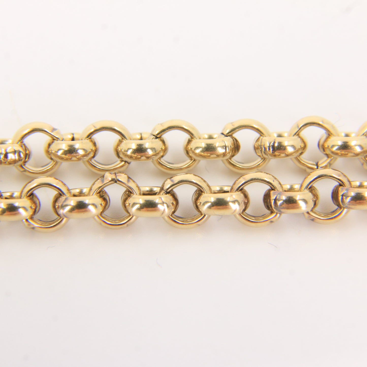 Vintage 9ct Yellow Gold Hallmarked 21.5 Inch Rolo Belcher Chain Necklace Boxed Gift