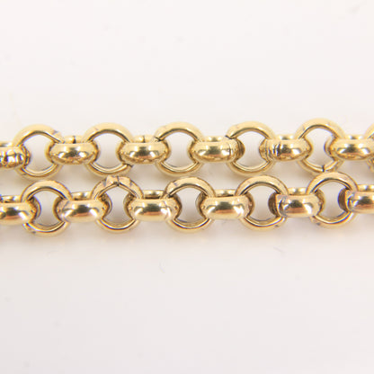 Vintage 9ct Yellow Gold Hallmarked 21.5 Inch Rolo Belcher Chain Necklace Boxed Gift