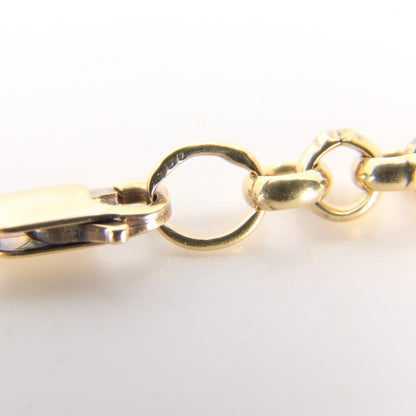 Vintage 9ct Yellow Gold Hallmarked 21.5 Inch Rolo Belcher Chain Necklace Boxed Gift