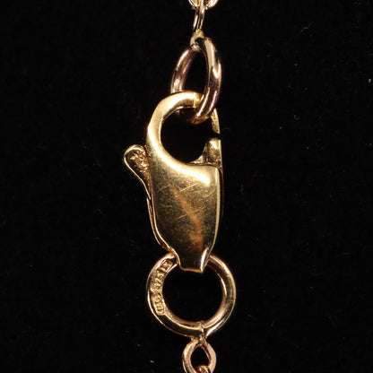 Vintage 9ct Hallmarked Tri Tone Gold Filigree Butterfly Pendant Necklace 17 Inch
