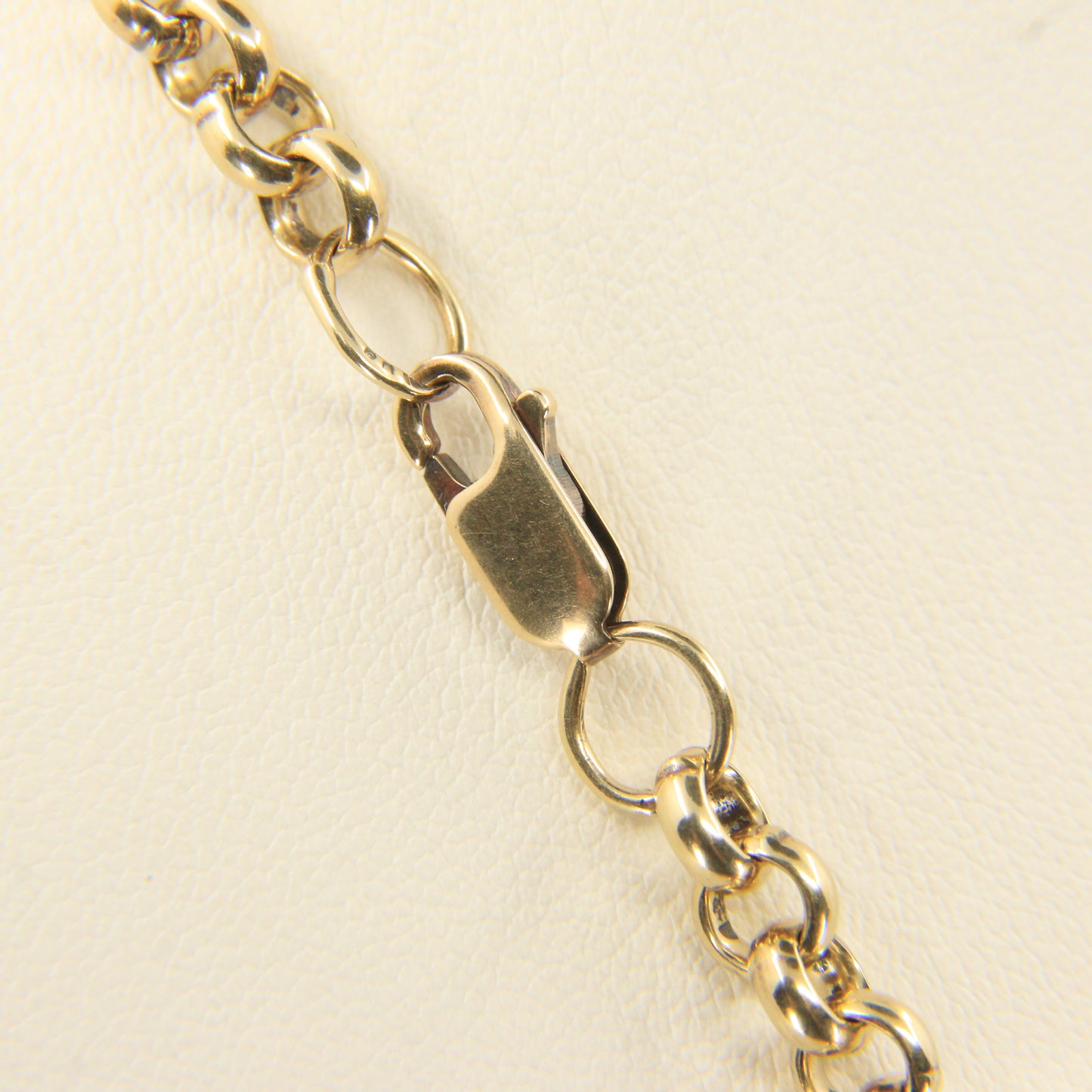 Vintage 9ct Yellow Gold Hallmarked 21.5 Inch Rolo Belcher Chain Necklace Boxed Gift