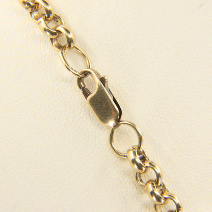 Vintage 9ct Yellow Gold Hallmarked 21.5 Inch Rolo Belcher Chain Necklace Boxed Gift