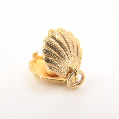 Vintage 9ct Hallmarked Yellow Gold Opening Clam Pearl Charm Pendant Gift