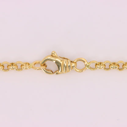 Vintage 18ct Yellow Gold Rolo Chain Necklace 16.5 Inch Belcher Link Boxed Gift