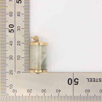 Vintage 9ct Hallmarked Gold 1 Pound Old UK Currency Luck Charm Pendant Gift