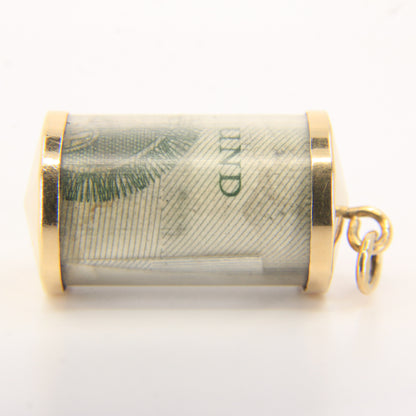 Vintage 9ct Hallmarked Gold 1 Pound Old UK Currency Luck Charm Pendant Gift