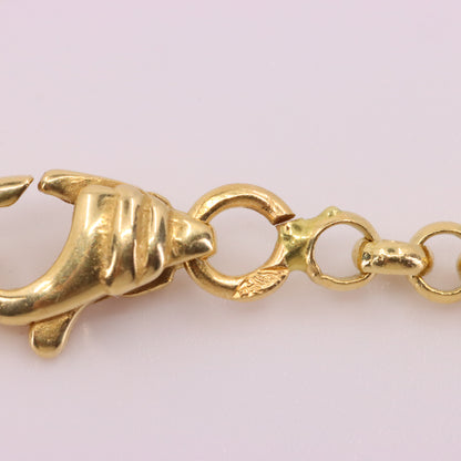 Vintage 18ct Yellow Gold Rolo Chain Necklace 16.5 Inch Belcher Link Boxed Gift