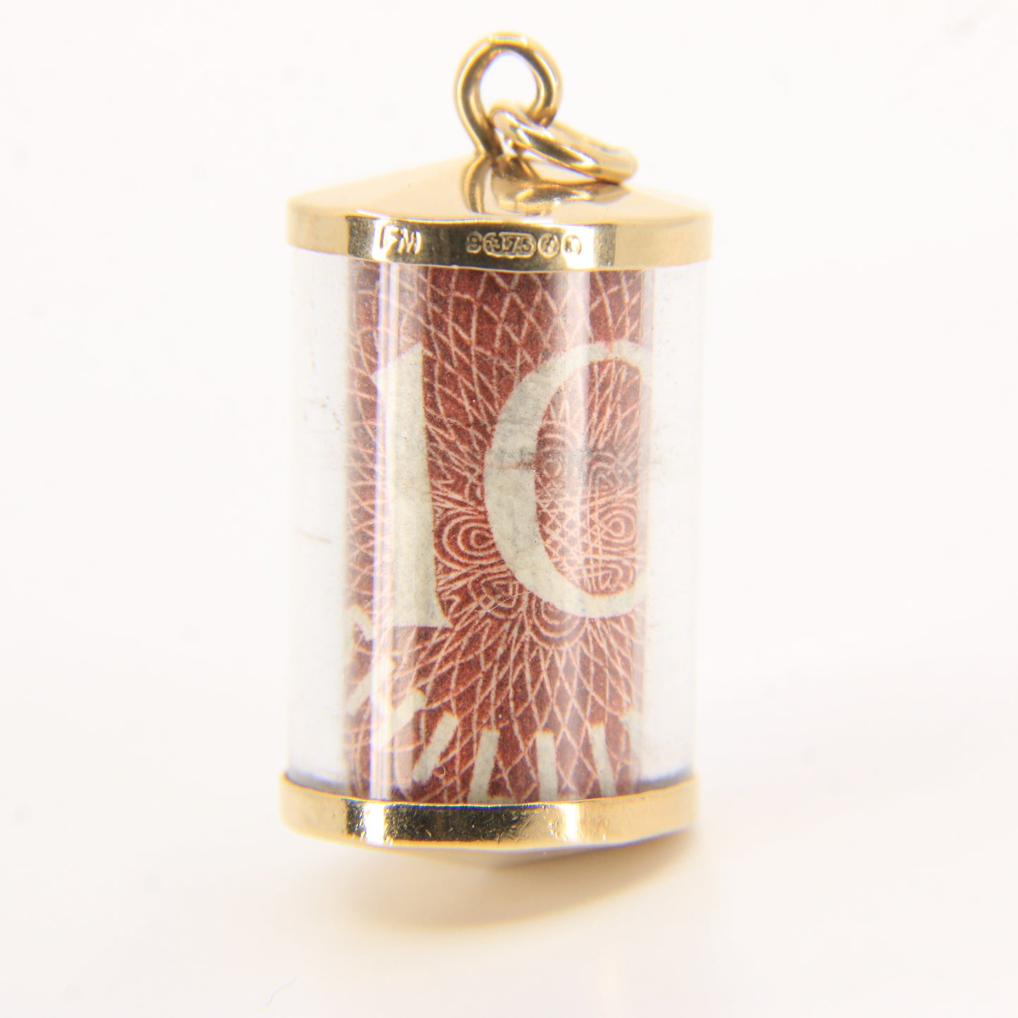 Vintage 9ct Hallmarked Gold 10 Shilling Old UK Currency Good Luck Charm Pendant