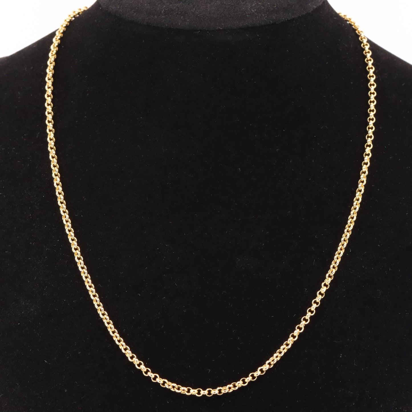 Vintage 18ct Yellow Gold Rolo Chain Necklace 16.5 Inch Belcher Link Boxed Gift