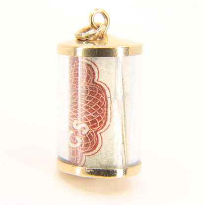 Vintage 9ct Hallmarked Gold 10 Shilling Old UK Currency Good Luck Charm Pendant