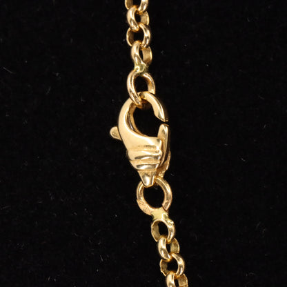 Vintage 18ct Yellow Gold Rolo Chain Necklace 16.5 Inch Belcher Link Boxed Gift