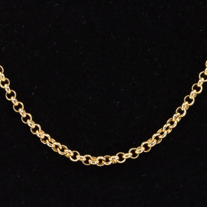 Vintage 18ct Yellow Gold Rolo Chain Necklace 16.5 Inch Belcher Link Boxed Gift