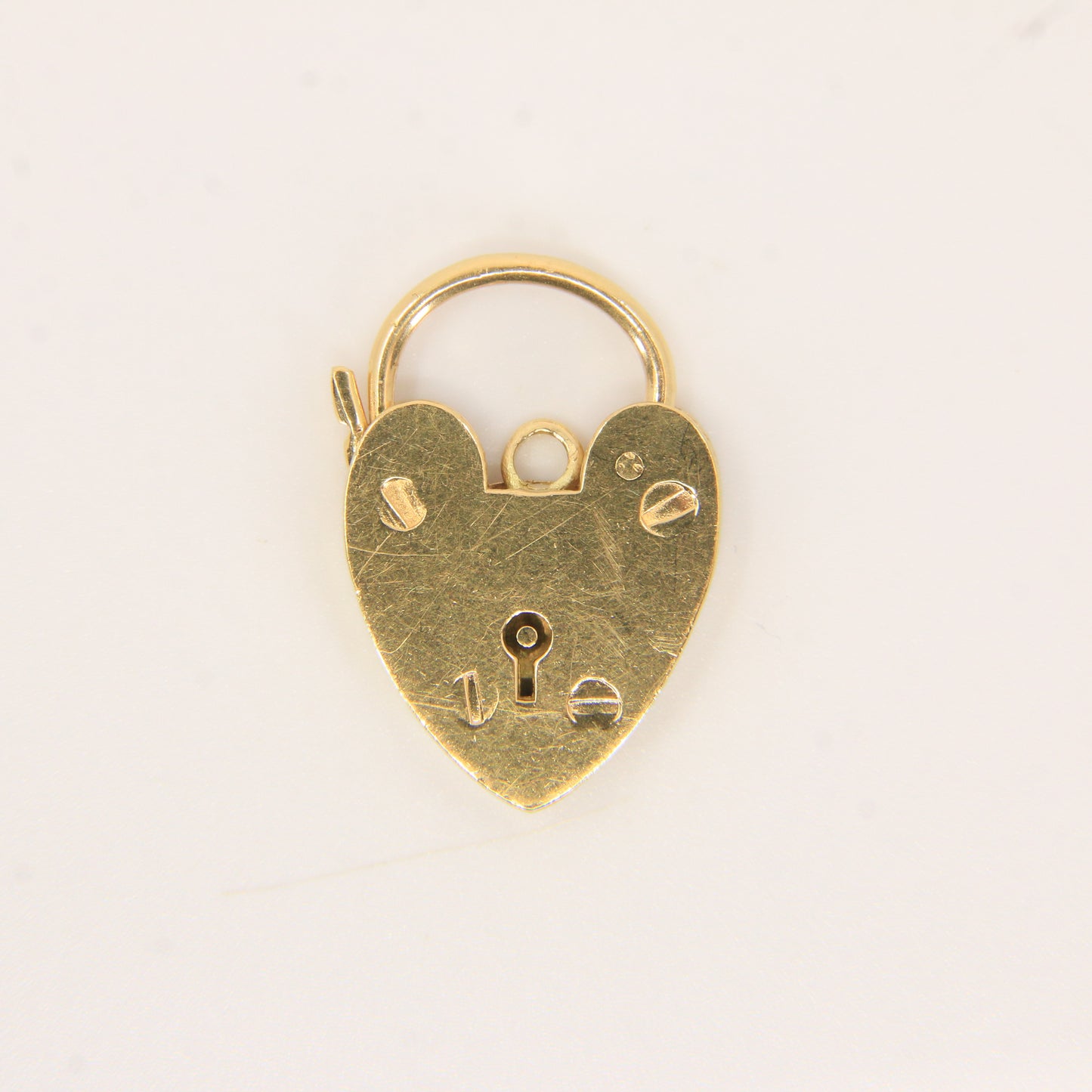 Vintage 18ct Hallmarked Yellow Gold Heart Lock Charm Pendant Love Themed Gift