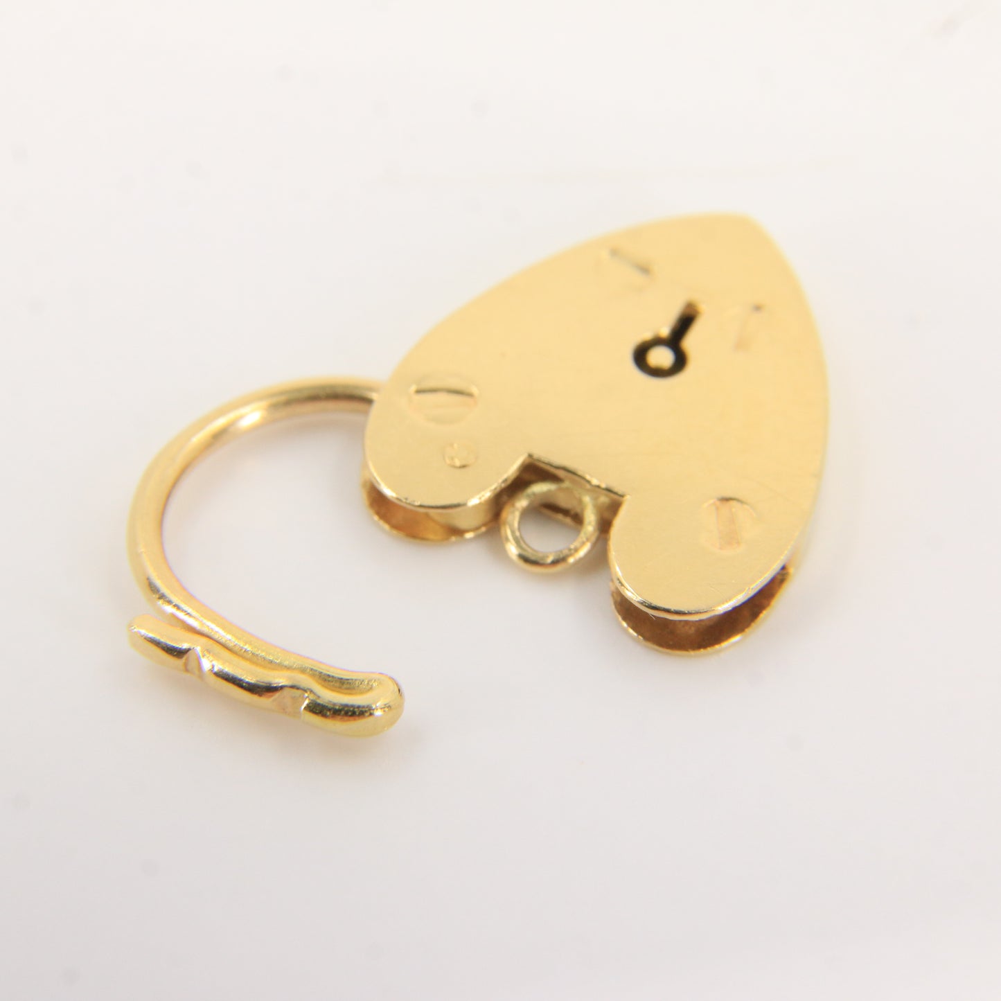 Vintage 18ct Hallmarked Yellow Gold Heart Lock Charm Pendant Love Themed Gift