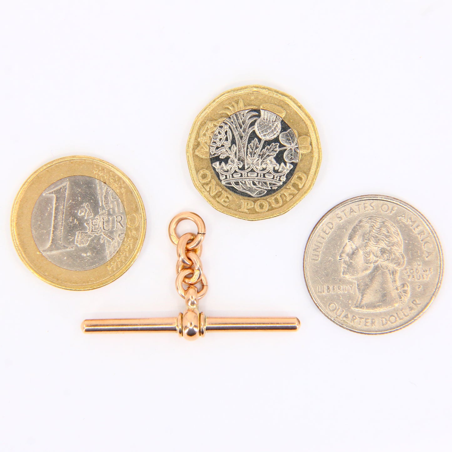 Antique 9ct Hallmarked Gold Albert T-Bar Charm | Non-Swivel Pendant