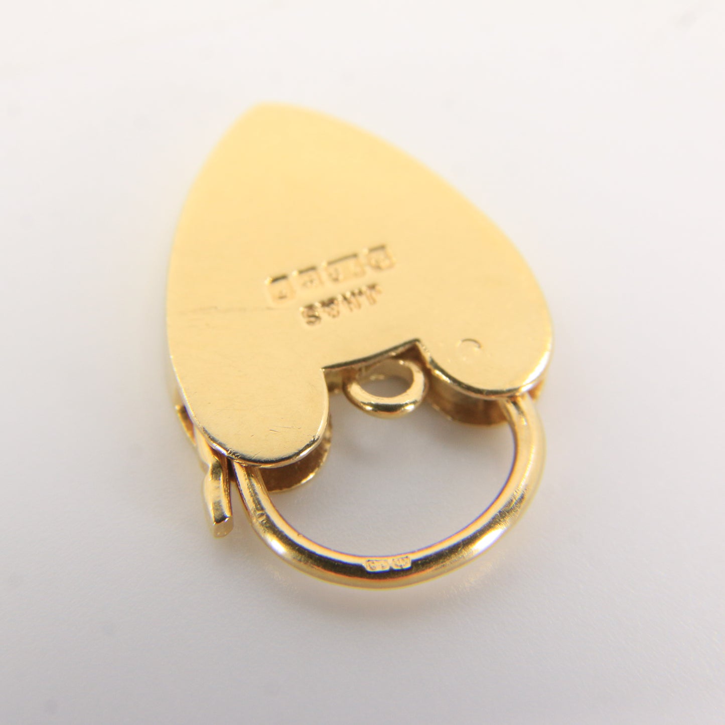 Vintage 18ct Hallmarked Yellow Gold Heart Lock Charm Pendant Love Themed Gift
