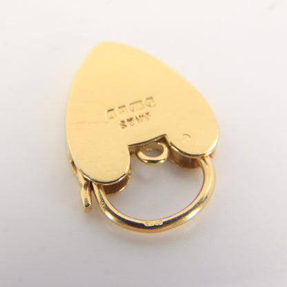 Vintage 18ct Hallmarked Yellow Gold Heart Lock Charm Pendant Love Themed Gift