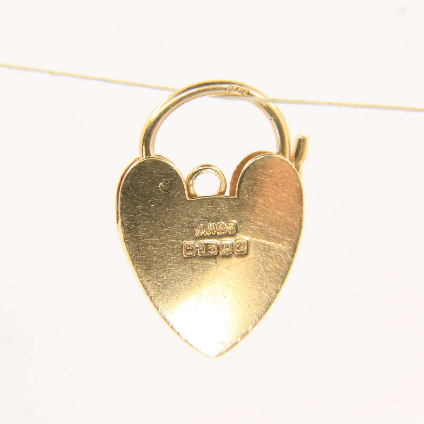 Vintage 18ct Hallmarked Yellow Gold Heart Lock Charm Pendant Love Themed Gift