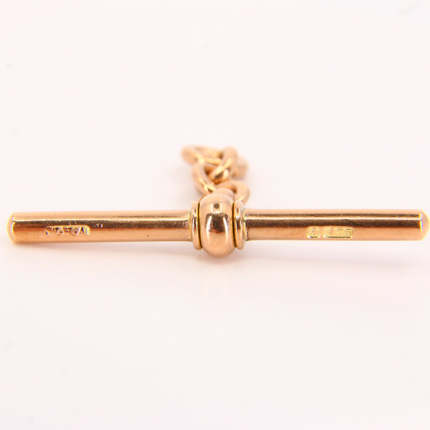 Antique 9ct Hallmarked Gold Albert T-Bar Charm | Non-Swivel Pendant