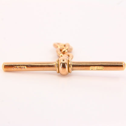Antique 9ct Hallmarked Gold Albert T-Bar Charm | Non-Swivel Pendant