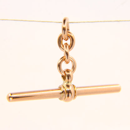 Antique 9ct Hallmarked Gold Albert T-Bar Charm | Non-Swivel Pendant