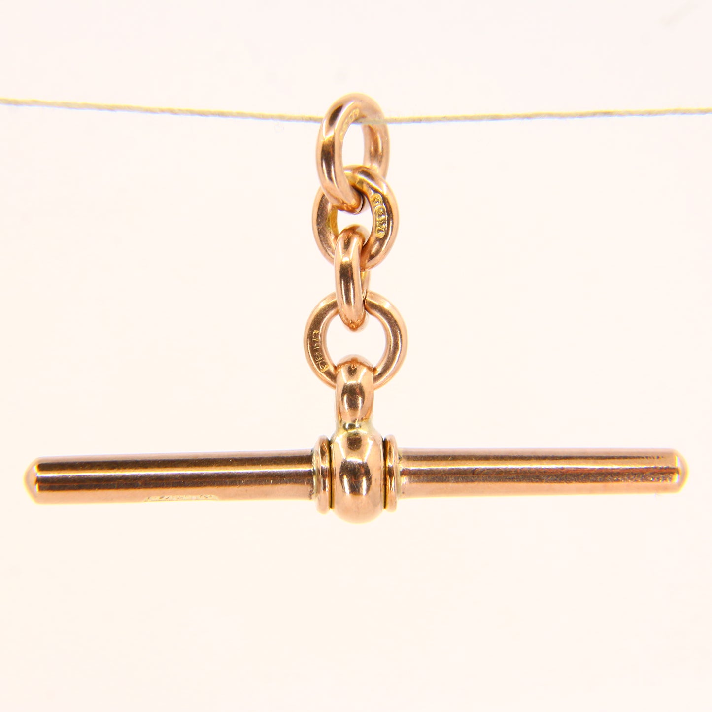Antique 9ct Hallmarked Gold Albert T-Bar Charm | Non-Swivel Pendant